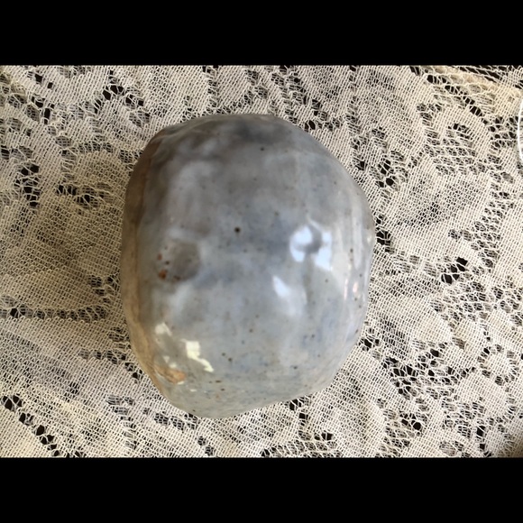 Light and dark blue pottery jar bowl vase votive - Picture 3 of 4